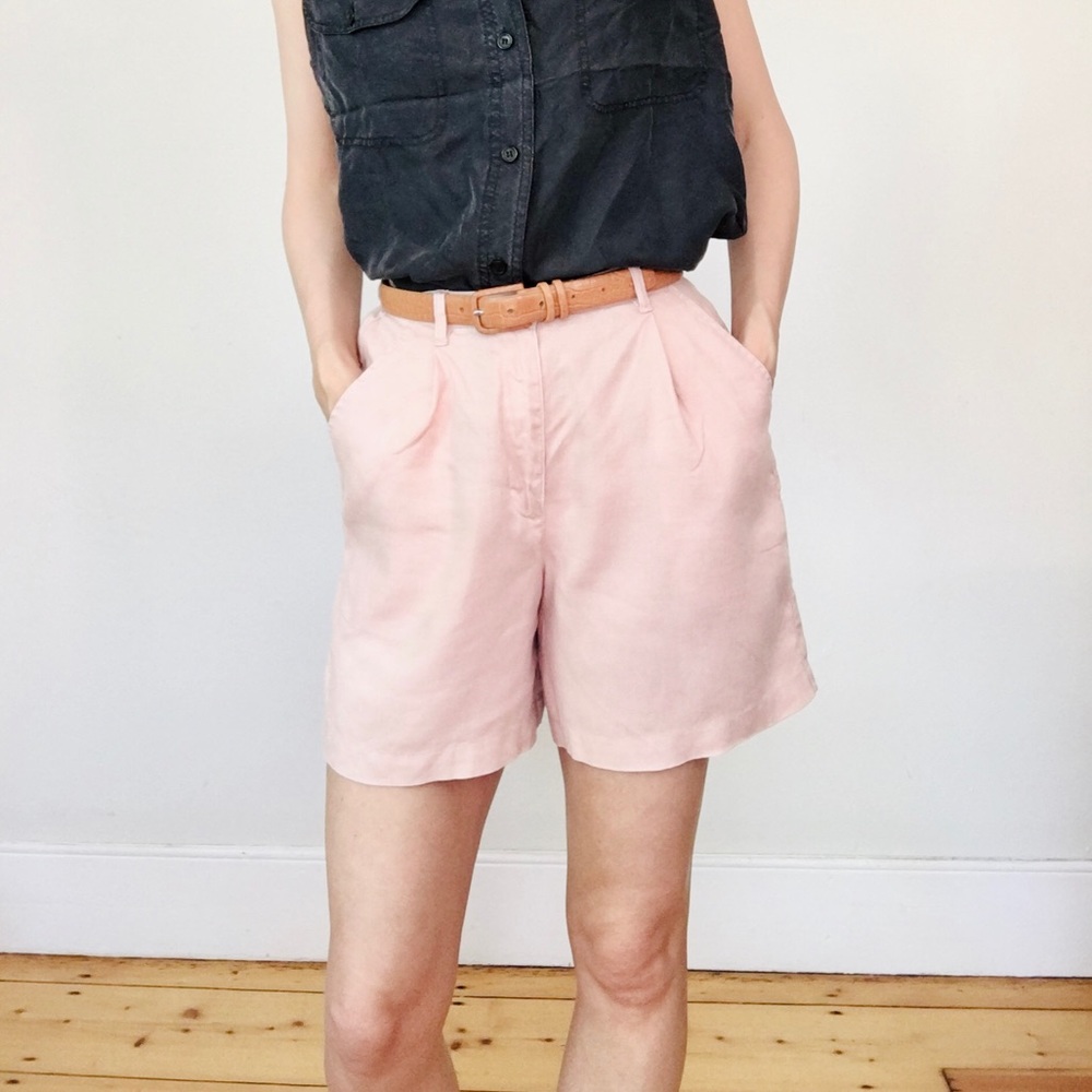Vintage faded pink linen shorts - Picture 9 of 15